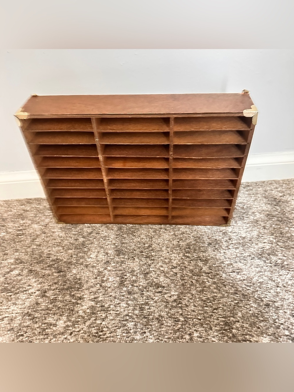 Vintage wooden wall cassette holder shelf